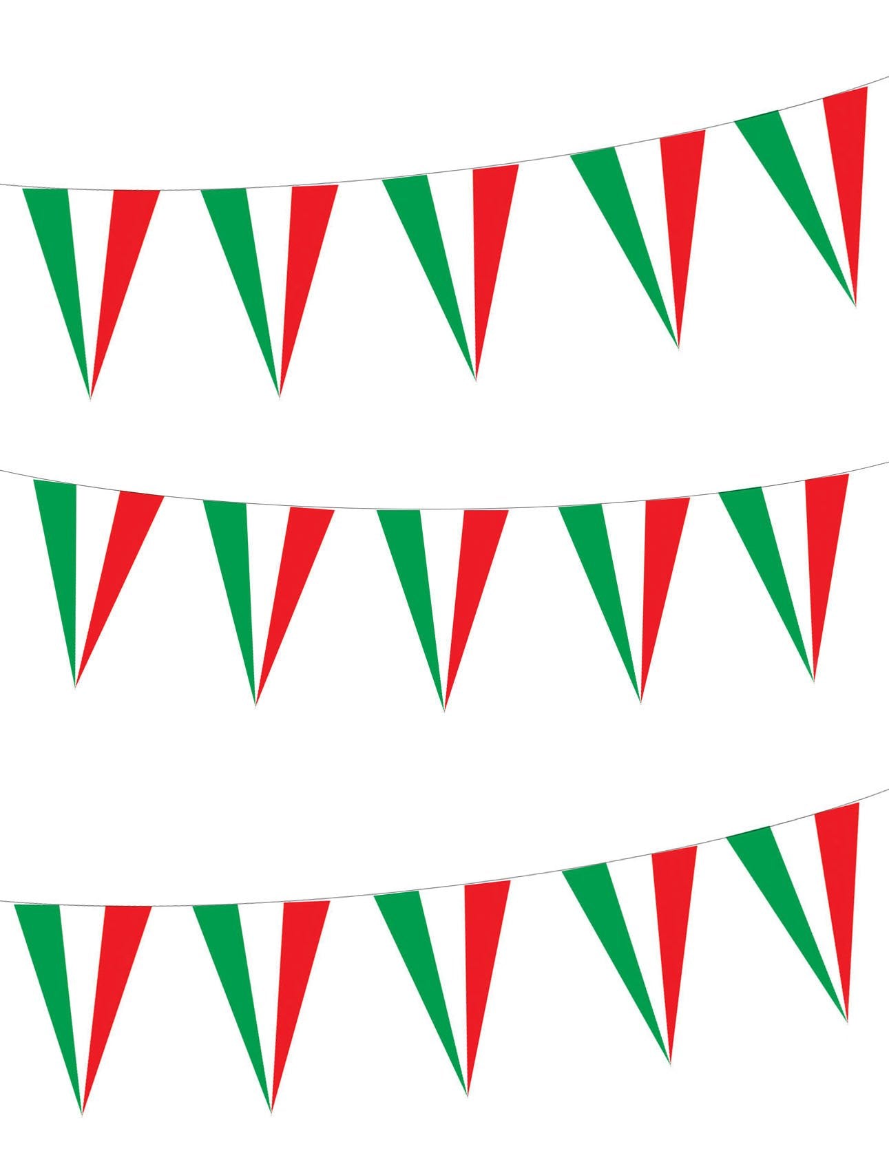 Italské vlajkové girlandy na oslavu v zelené a červené barvě