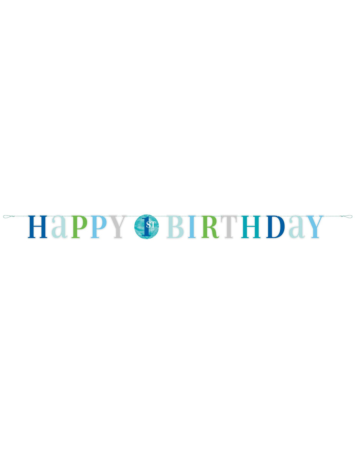 Přehled kartonové girlandy happy 1st birthday pro chlapec modré