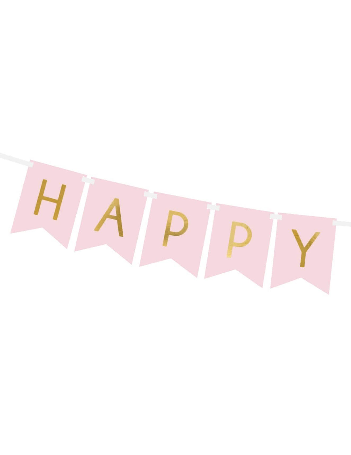 Detail slova HAPPY z kartonového girlandu Happy Birthday