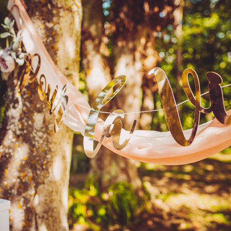 Kartonová girlanda pro život růžové zlato 1,20 m svatební dekorace