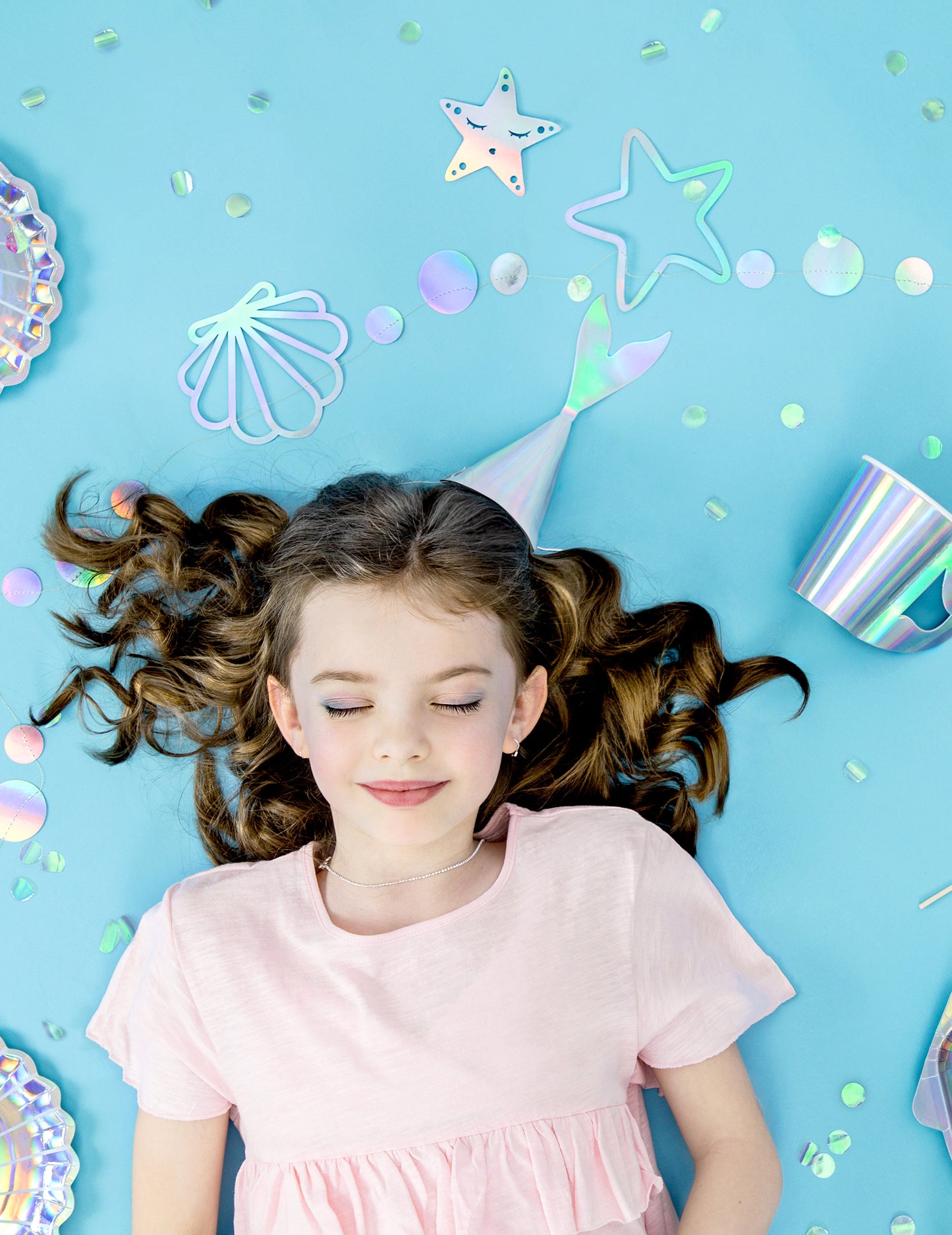 Holografická mořská panna z kartonu 1,65 m