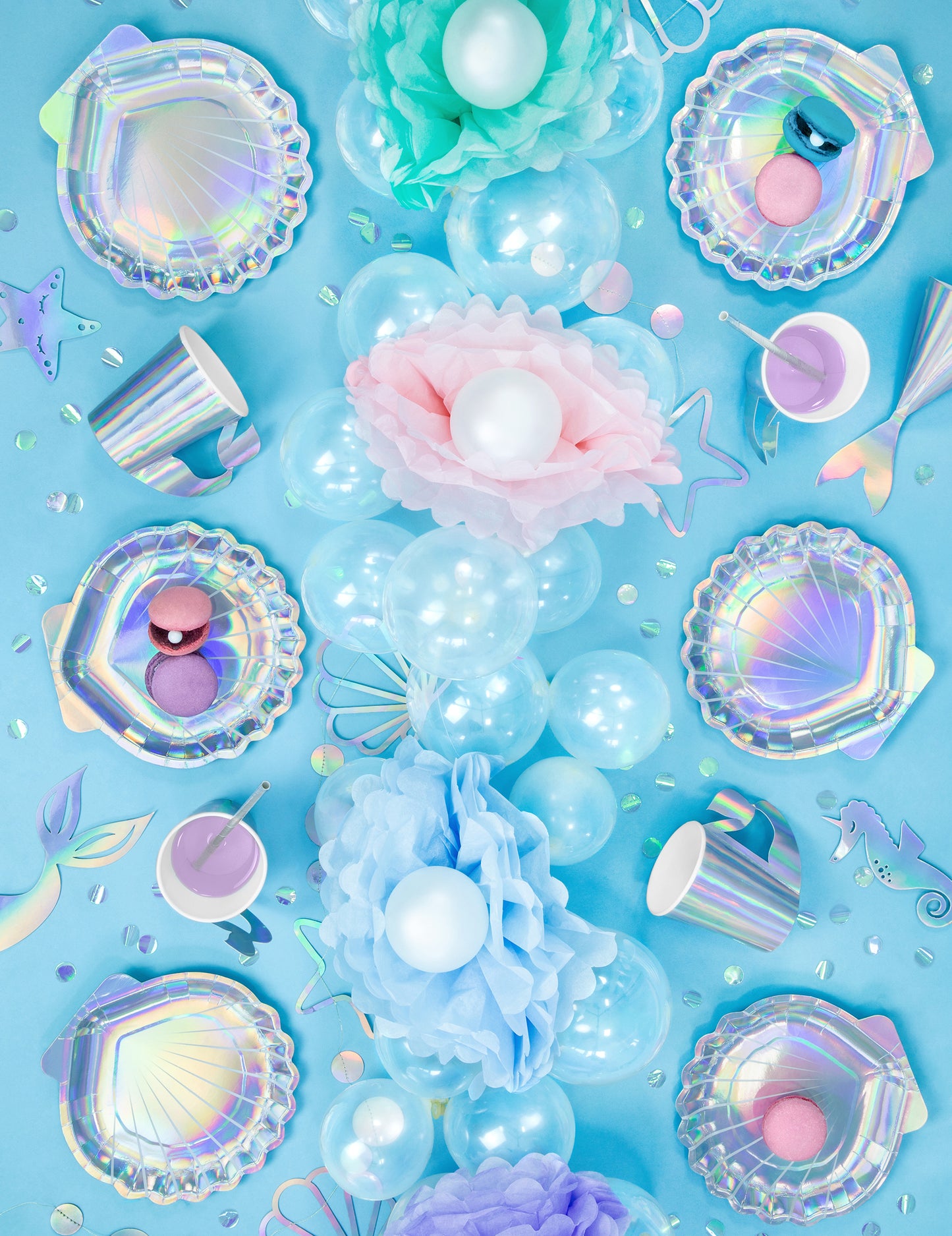 Holografická mořská panna z kartonu 1,65 m