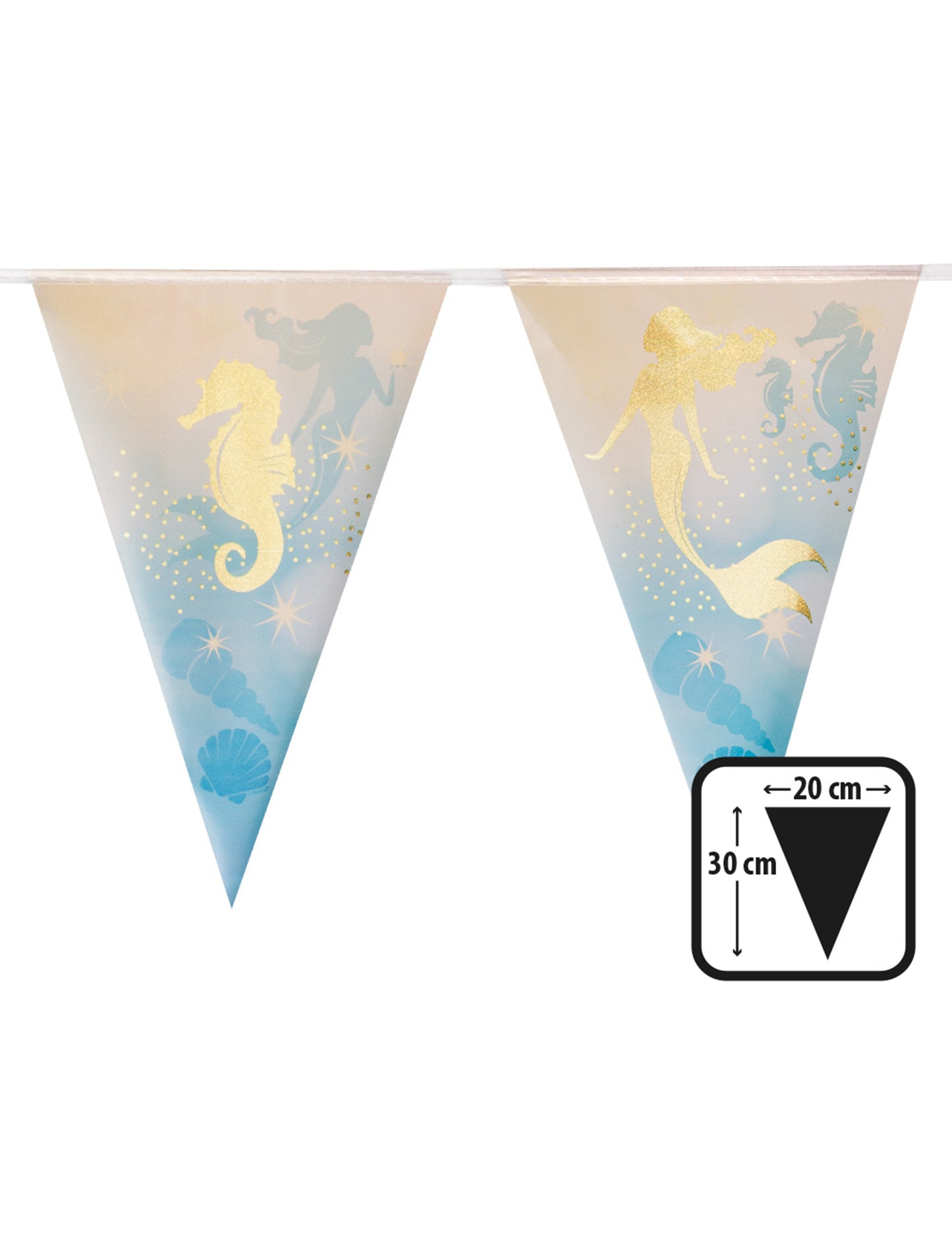 Plastová girlanda 10 vlaječek Mermaid Lagoon 30 x 20 cm