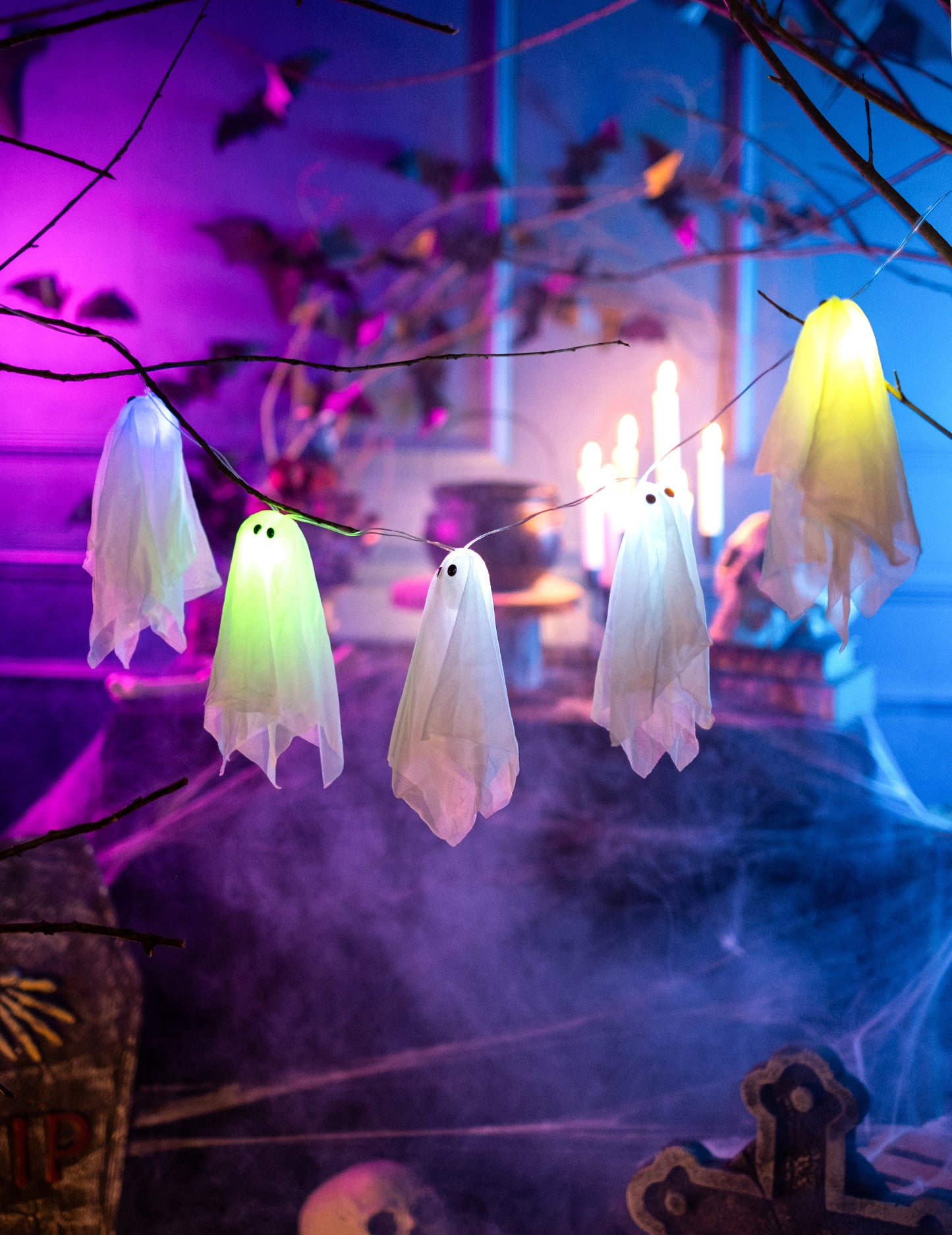 Halloweenský světelný duch Garland 150 cm