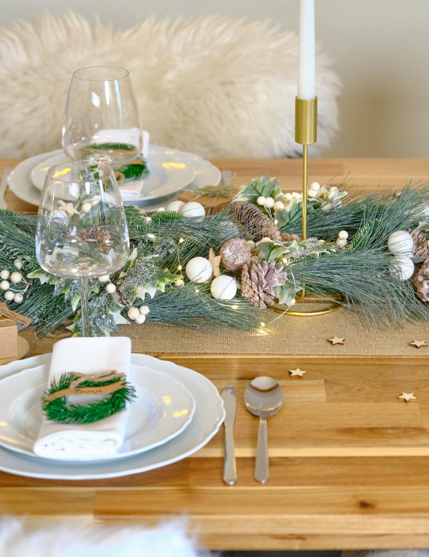 Zelená zeleň a šišková girlanda 1 m vánoční dekorace