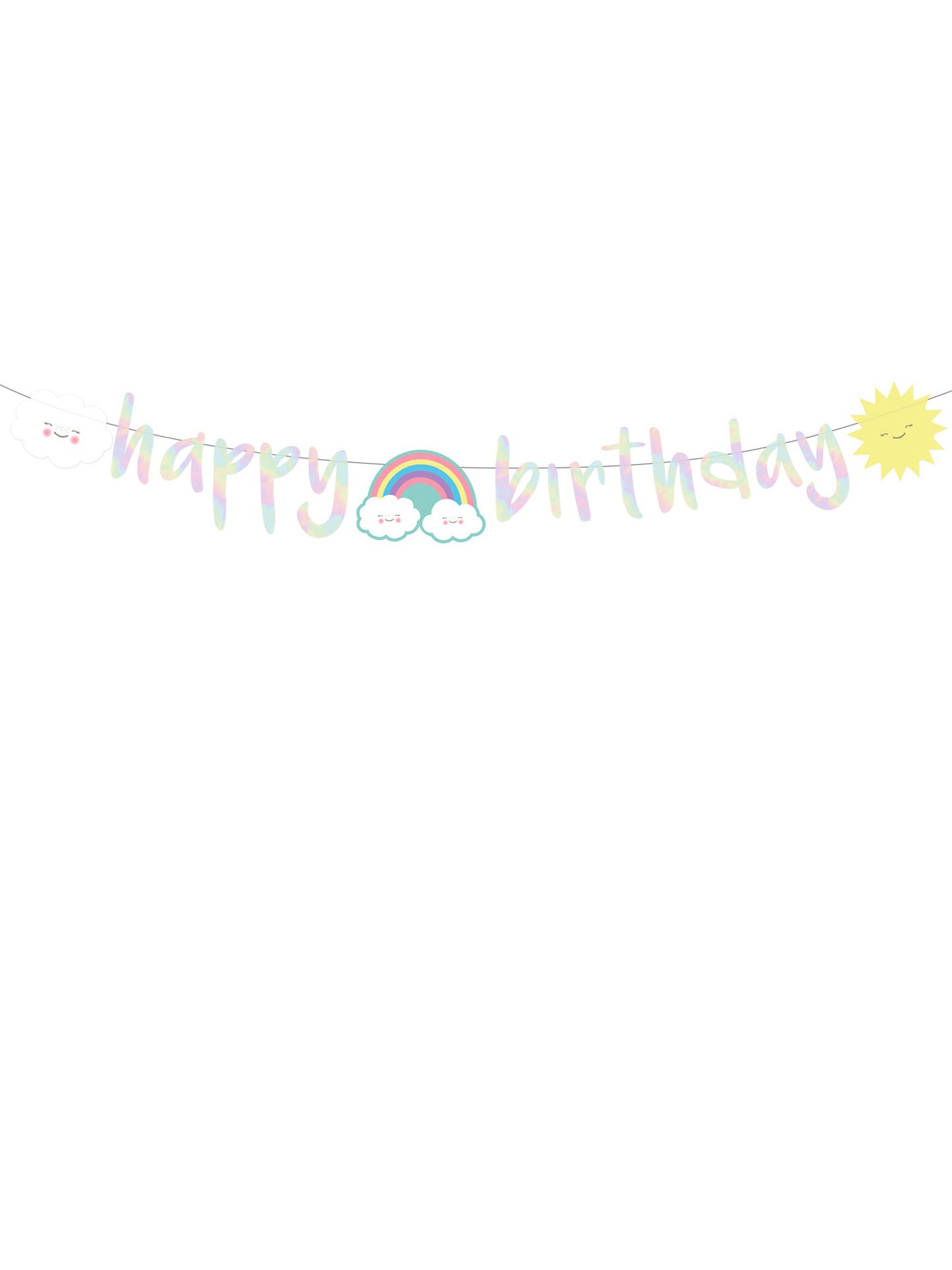 Všechno nejlepší k narozeninám girlanda malý duhový obláček 180 cm lepenka