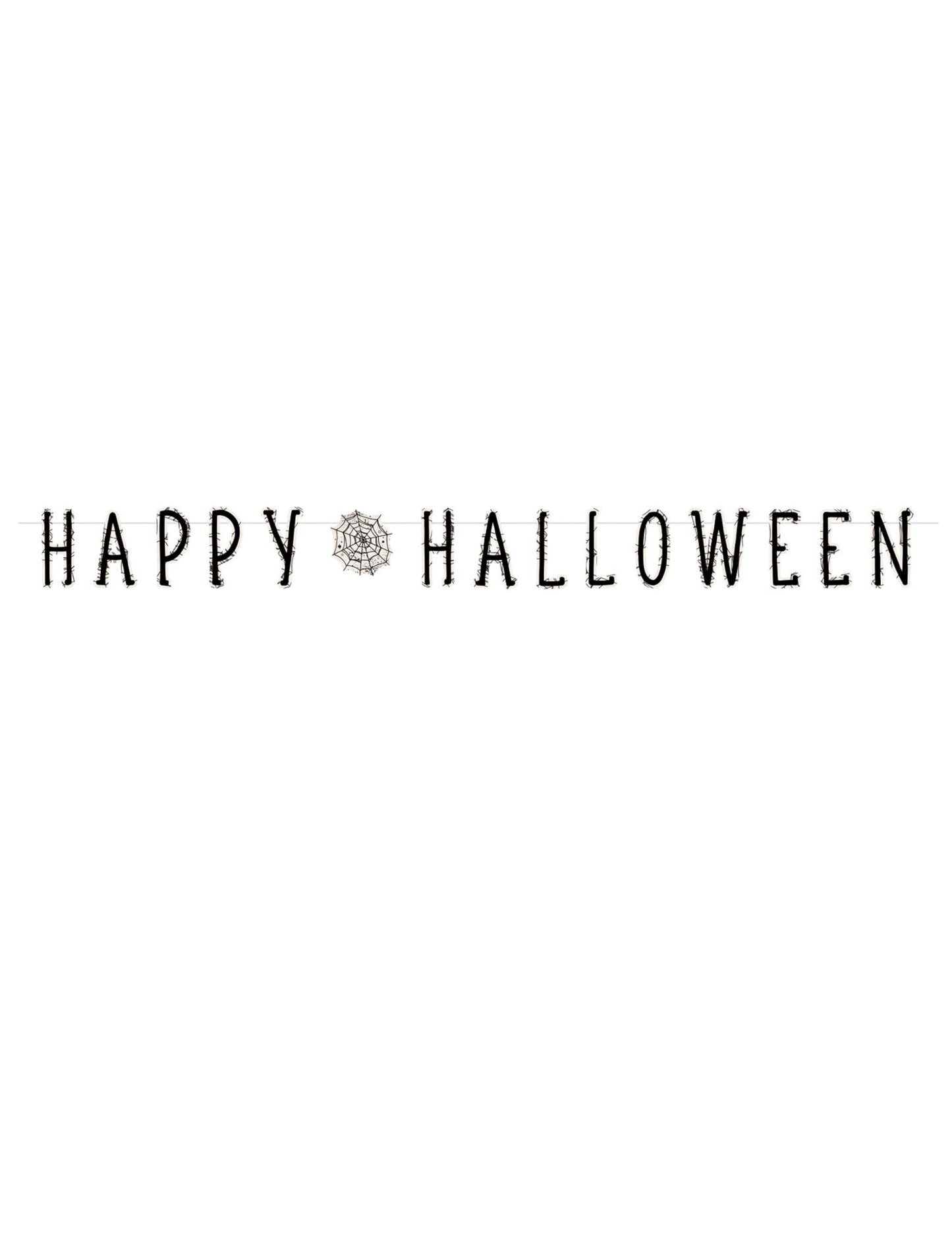 Guirlande Happy Halloween toile d'araignée pour fête noire