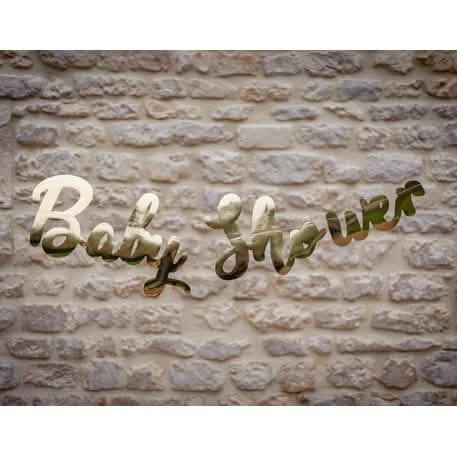 Přehled girlandy s písmeny na baby shower zlatá metalická
