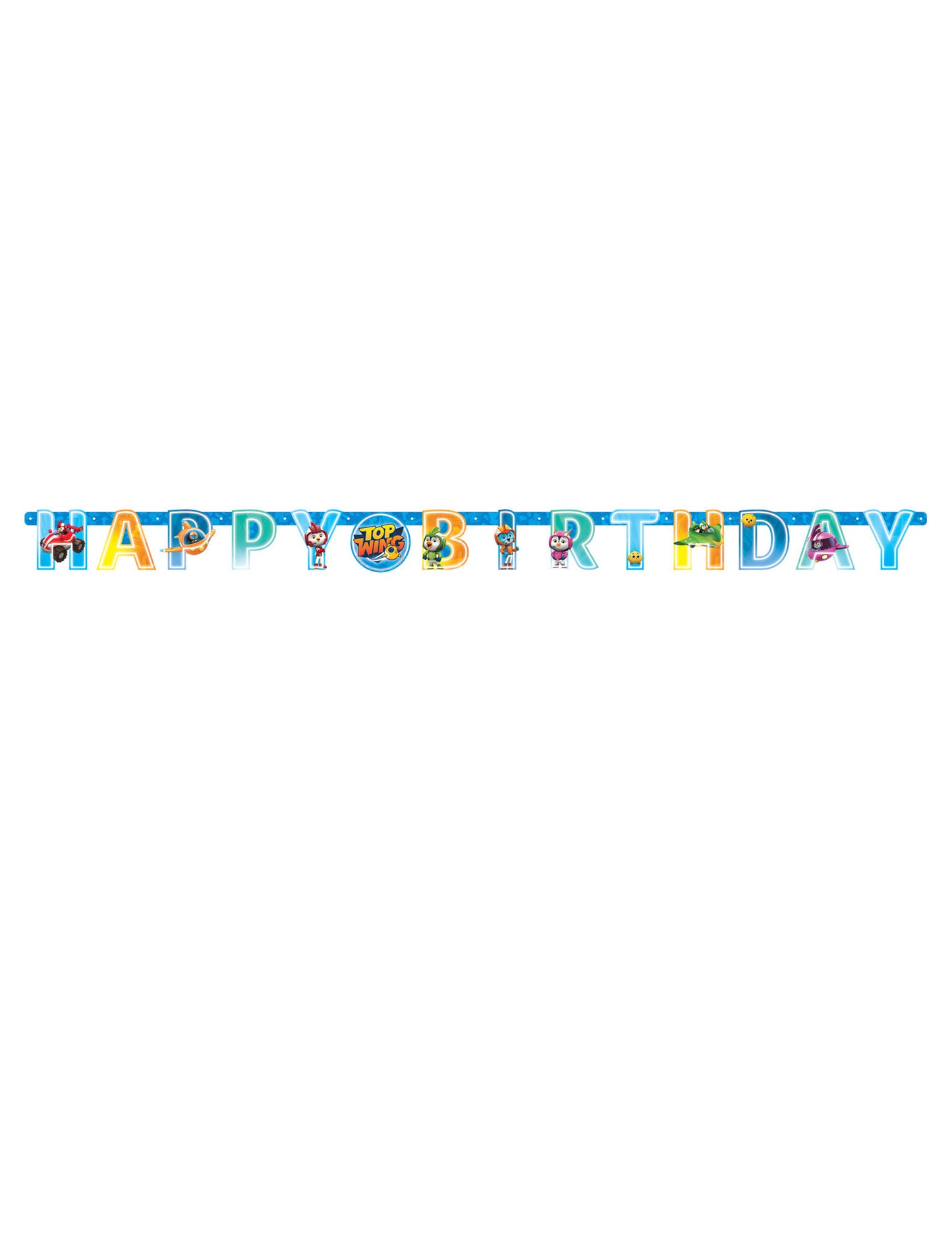 Vue d'ensemble de la guirlande lettres en papier Happy Birthday Top Wing