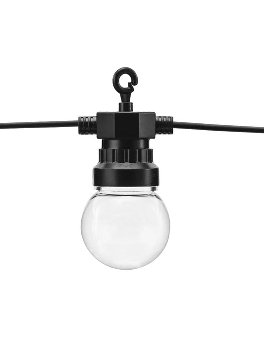 Černý LED světelný řetěz ve stylu guinguette 5 m