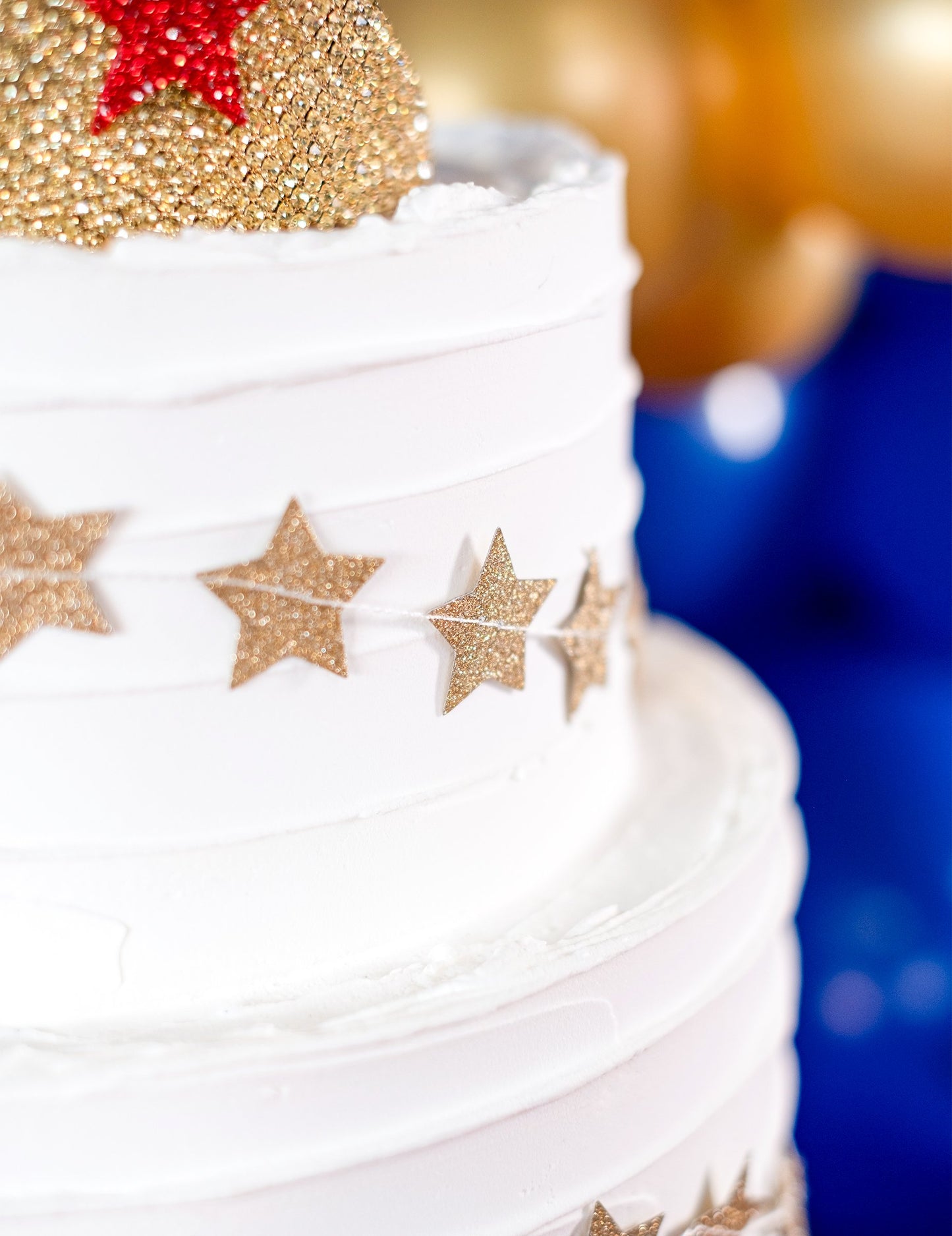 2,5m mini zlatá třpytivá hvězdná girlanda