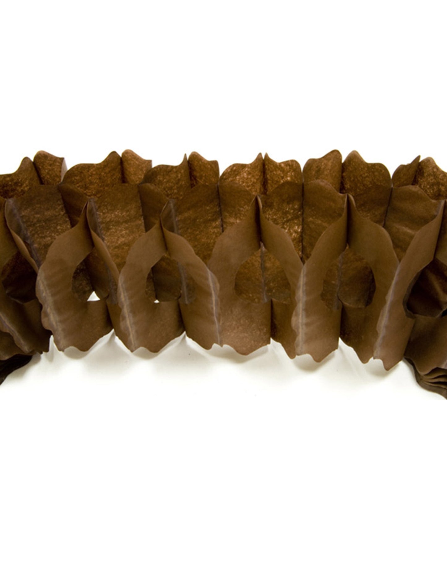 Hnědá cínie papírová girlanda 15cm x 4m