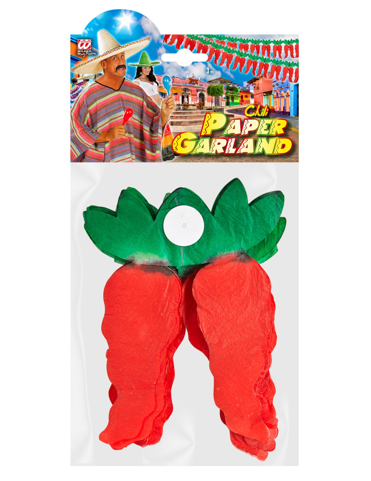 Papírový girlanda chilli papričky 3 m