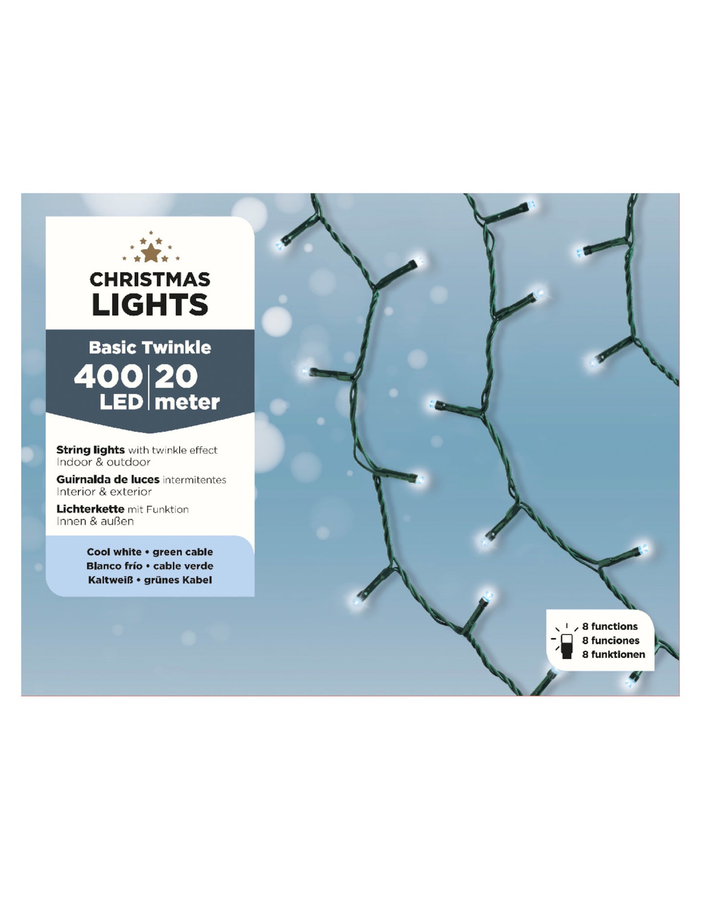 Girlanda s bílým světlem 400 LED 20 m