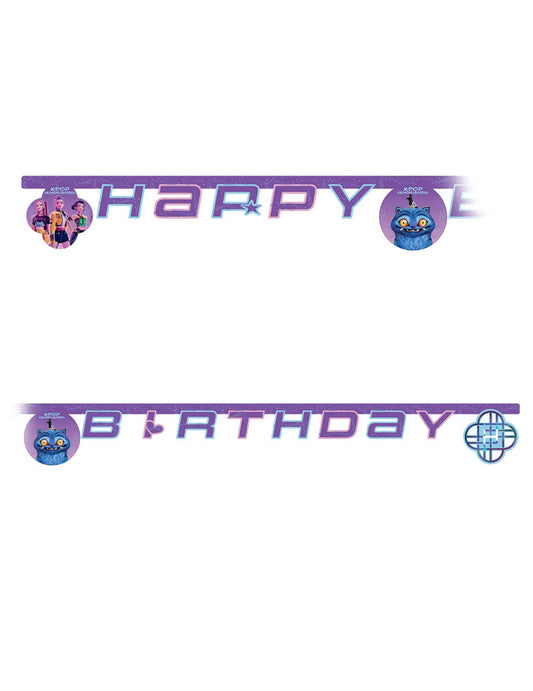 Papírová girlanda Happy Birthday K-pop Demon Hunters™ 2m