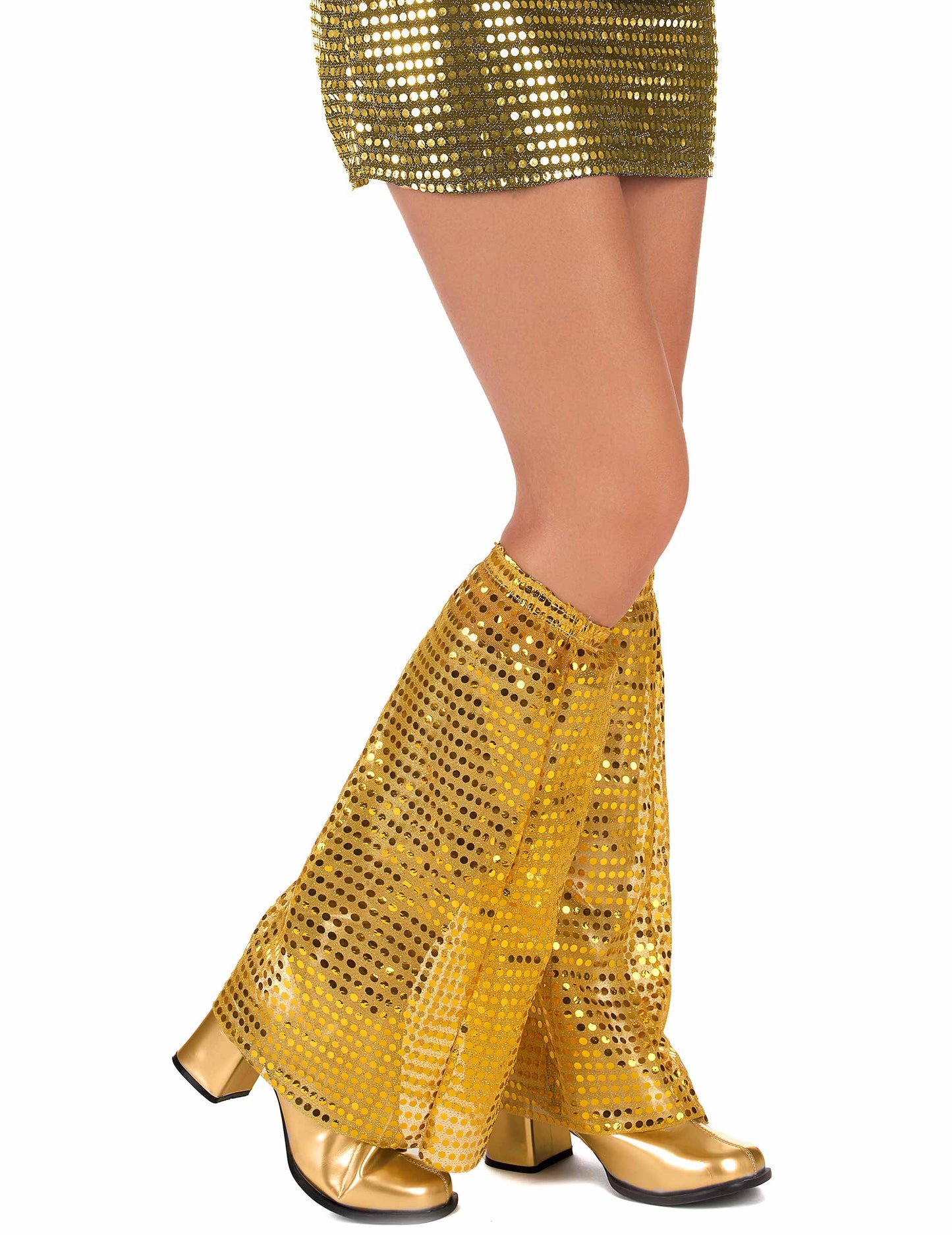 Návleky na nohy pro dospělé se zlatými flitry