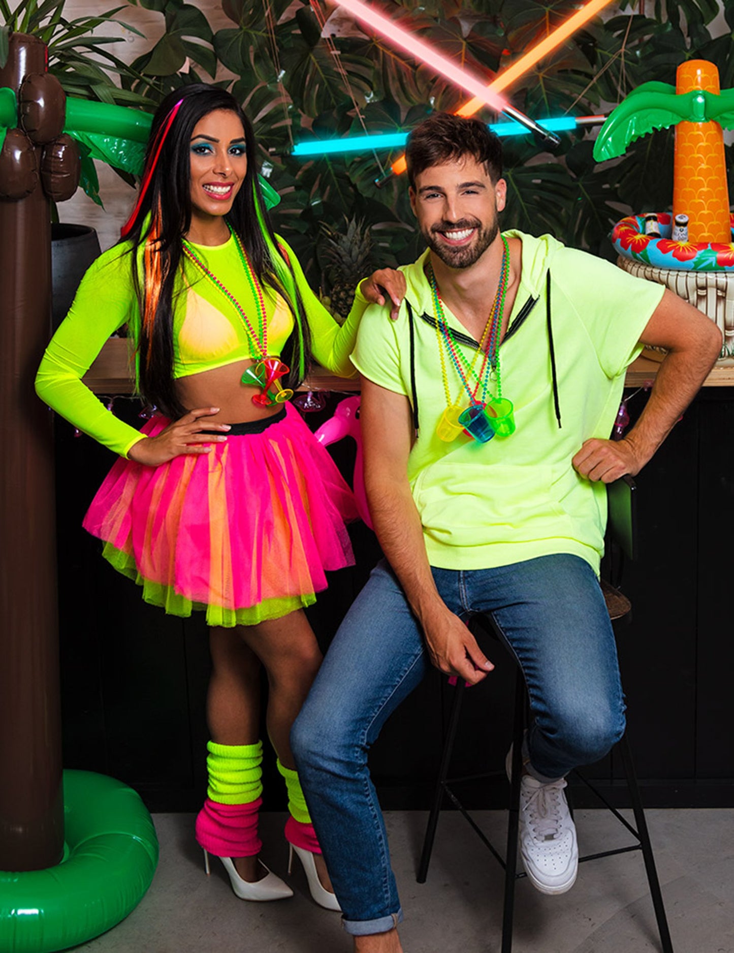 Dámské fluorescenčně žluté legíny