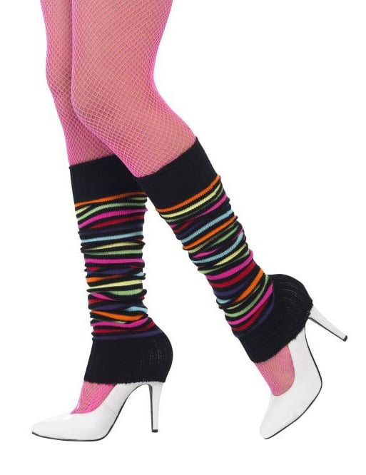 Dámské černé a vícebarevné pruhované legíny