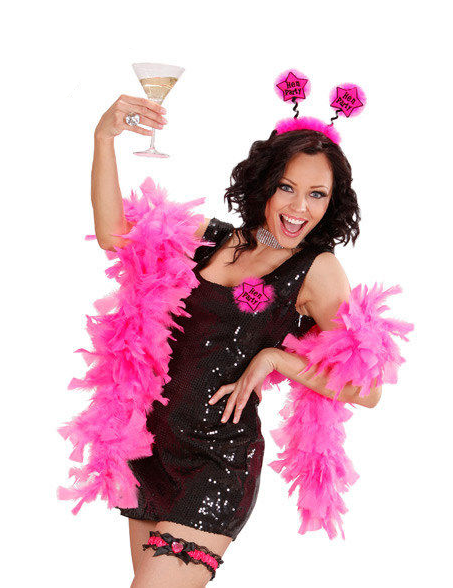 Dámský růžovo-černý saténový podvazek