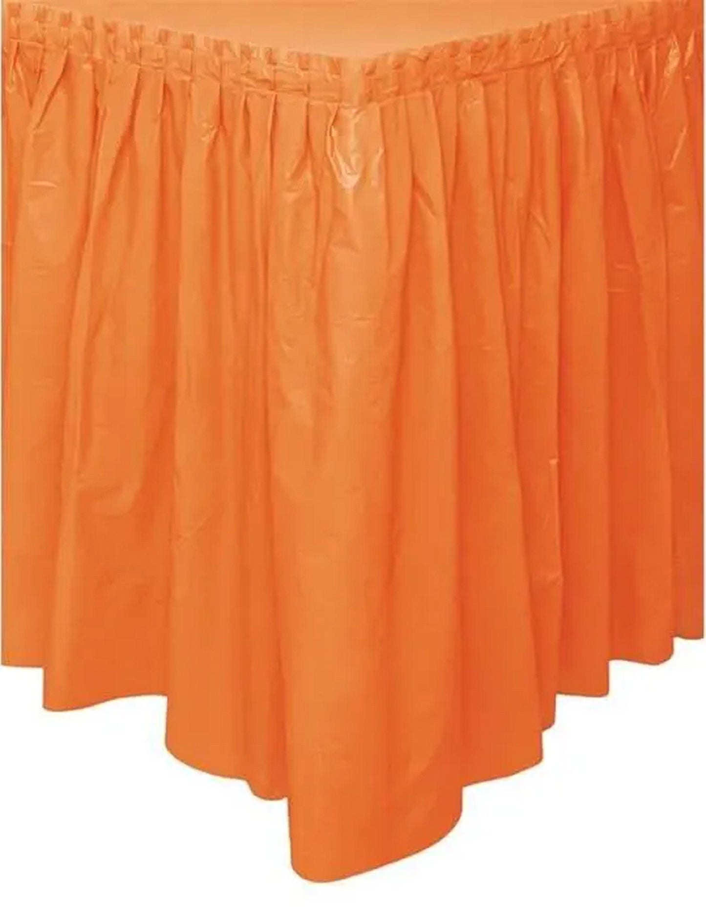 Oranžová plastová sukně na stůl 73 x 426 cm