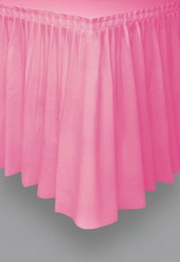 Růžová plastová sukně na stůl 73 x 426 cm