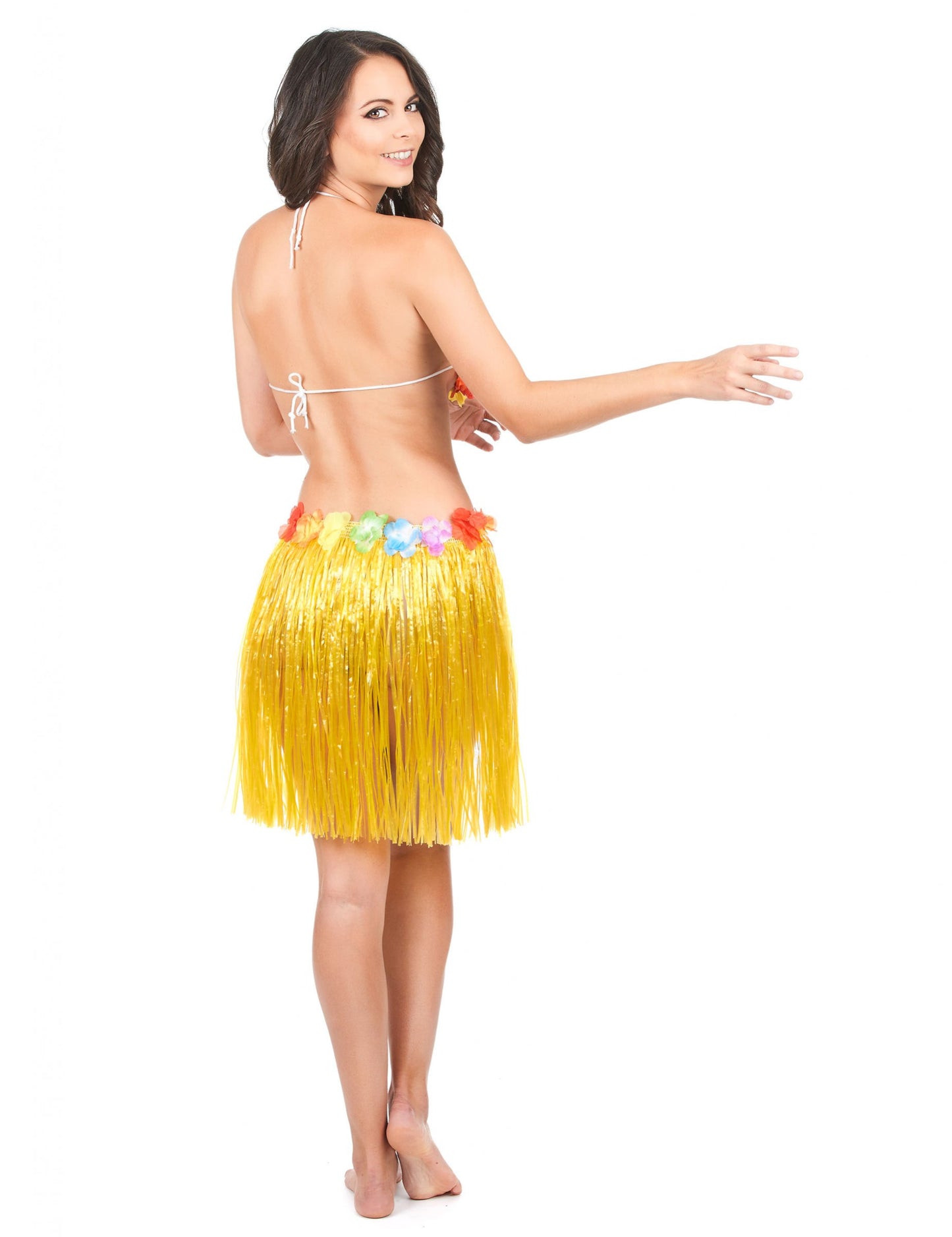 Krátká havajská sukně pro dospělé žlutá