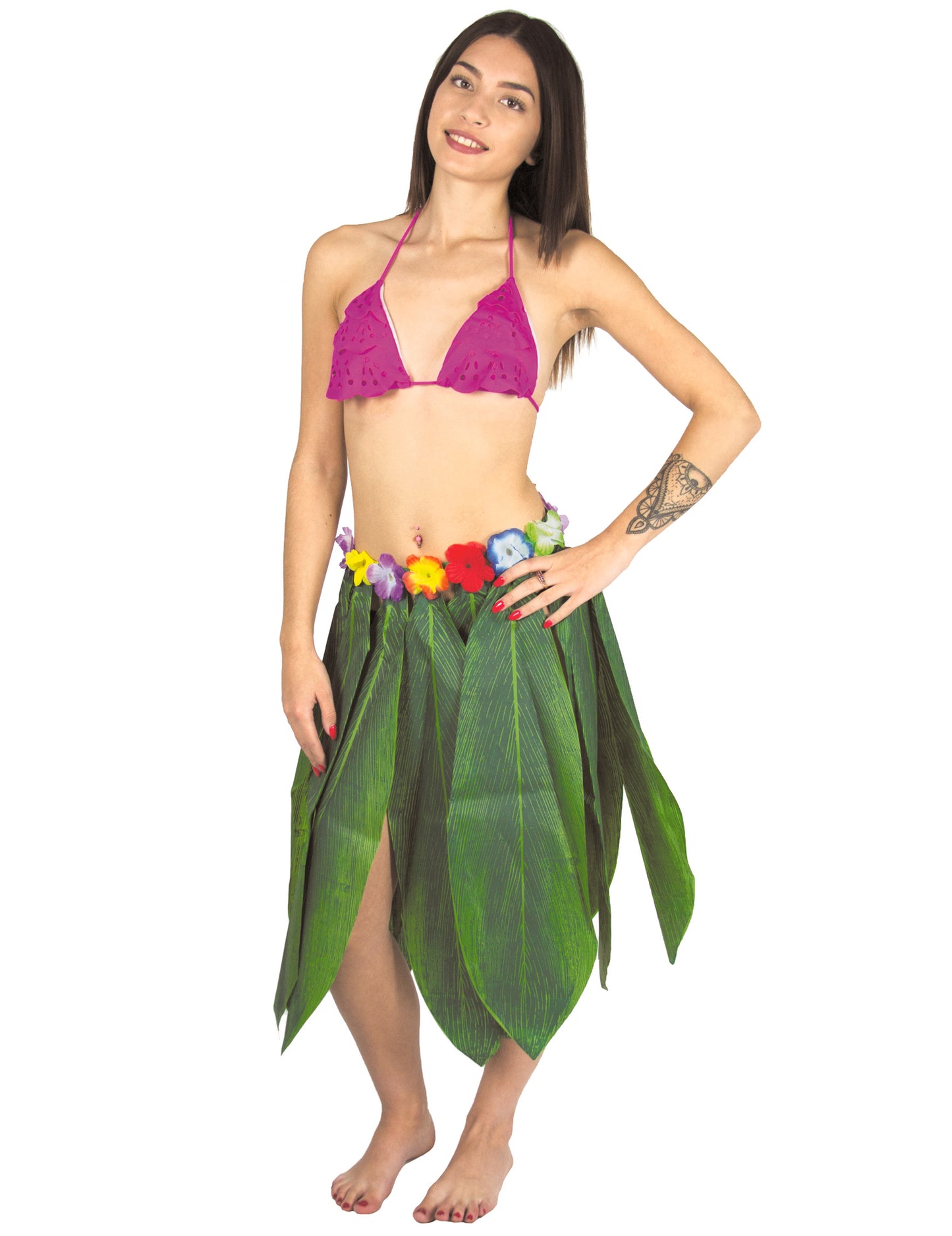 Dlouhá havajská sukně pro dospělé s banánovým listem