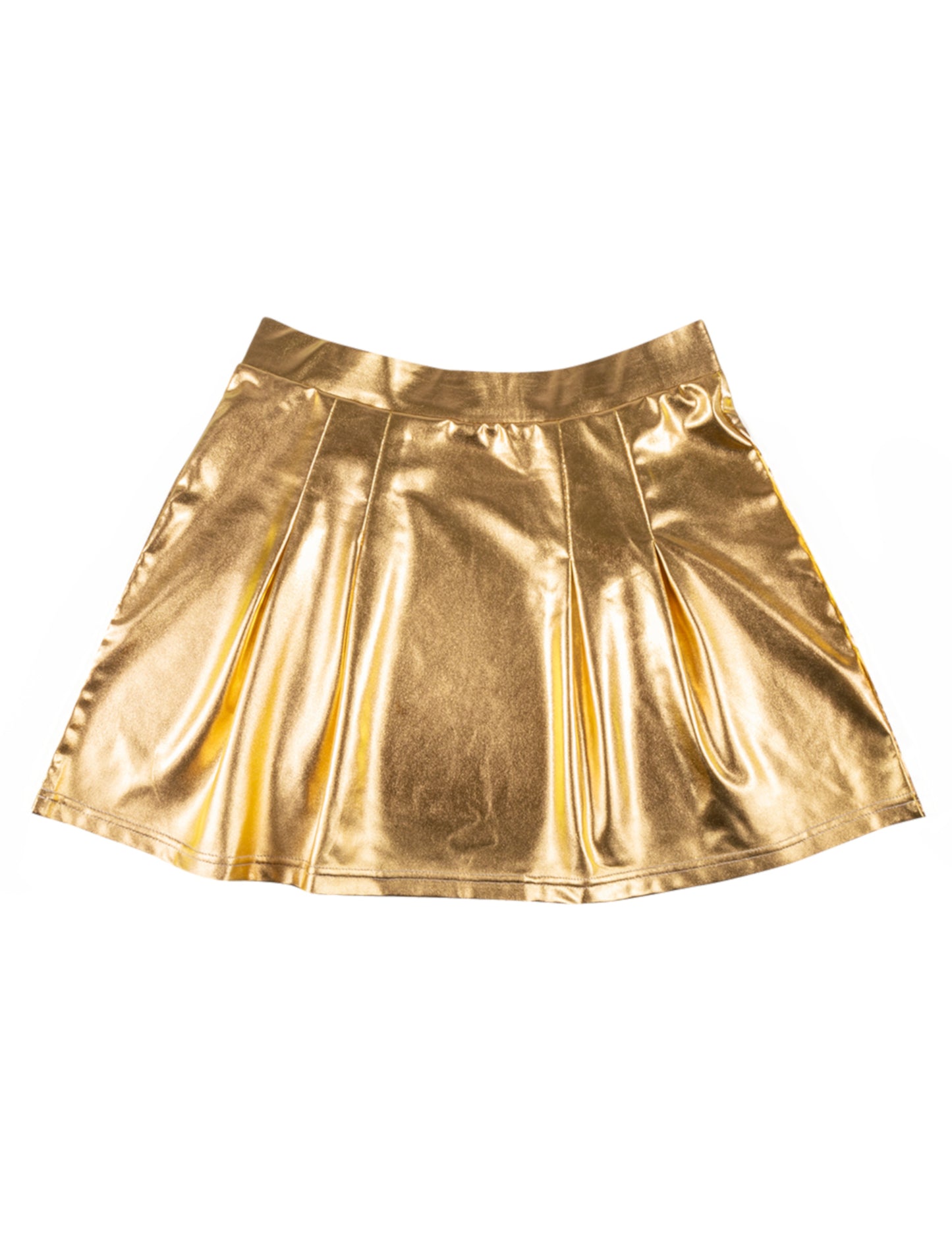 Dámská zlatá metalická skaterová sukně