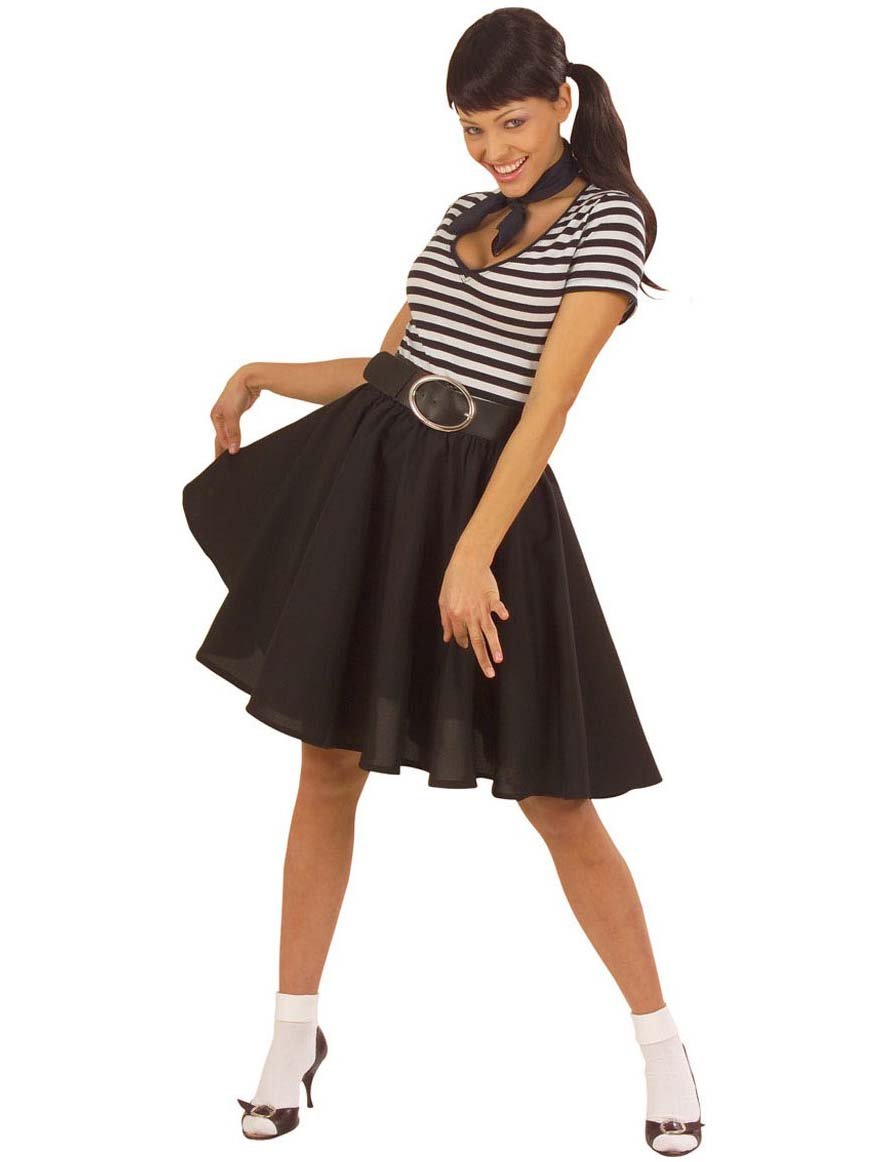 Dámská černá rock'n'rollová sukně