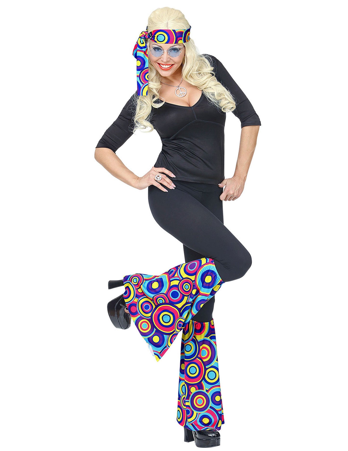 Sada čelenky a návleků na nohy pro dospělé Blue Bubbles ze 70. let