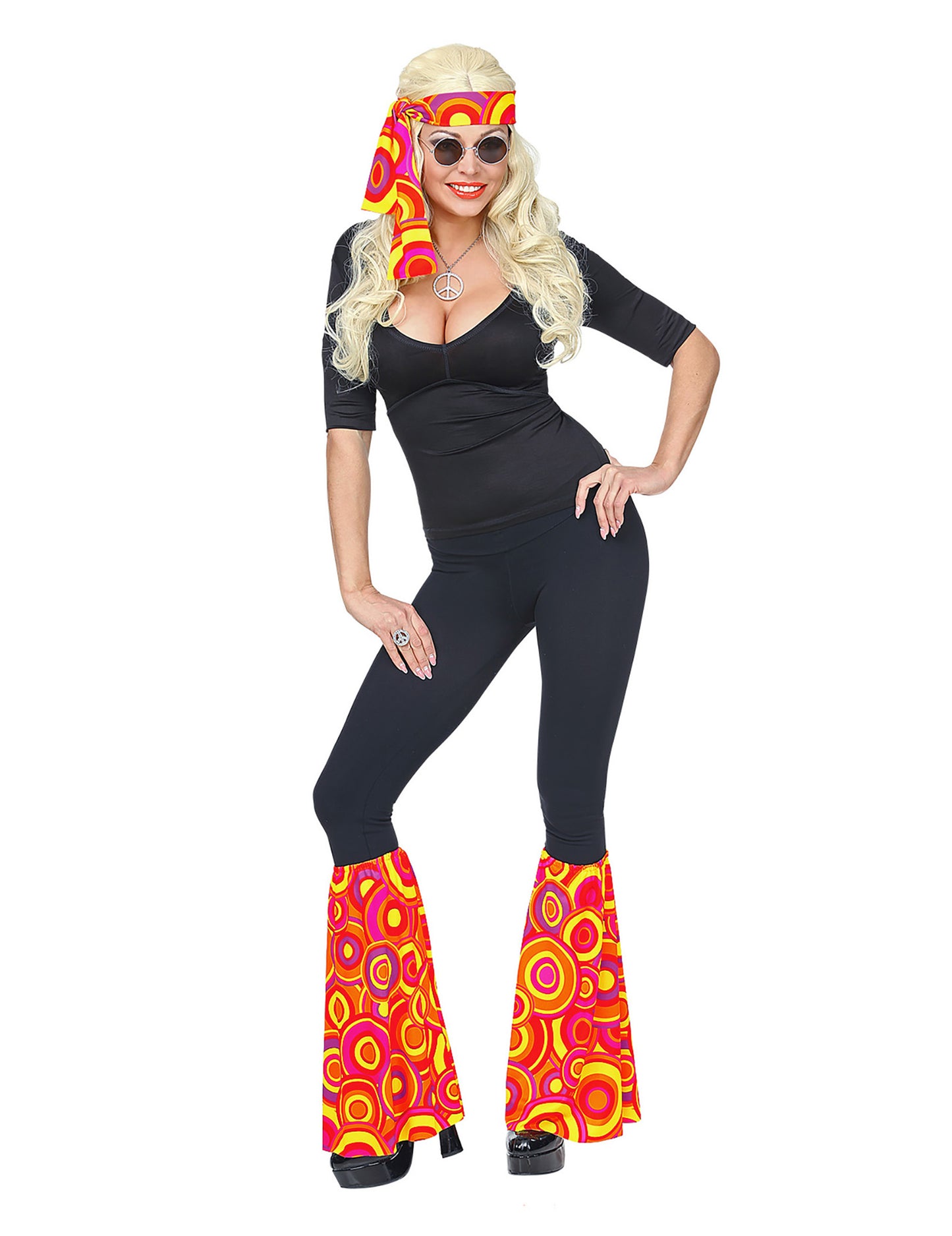 Sada čelenky a návleků na nohy pro dospělé Orange Bubbles ze 70. let