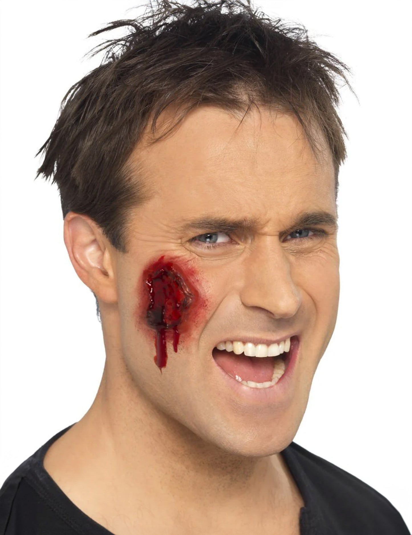 Krvavá rána na tváři z Halloween zranění kitu