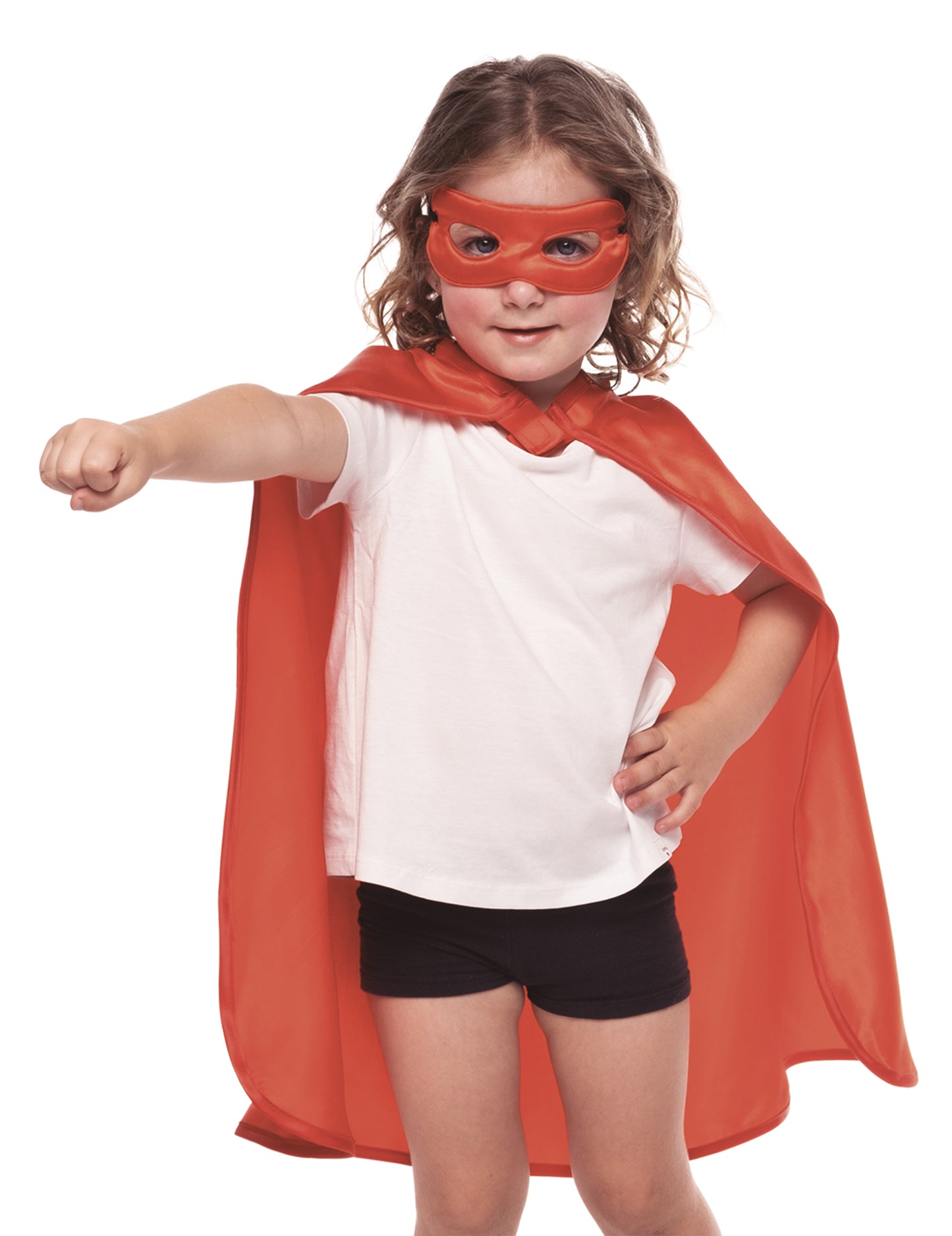 Sada červeného superhrdinského pláště a masky pro děti