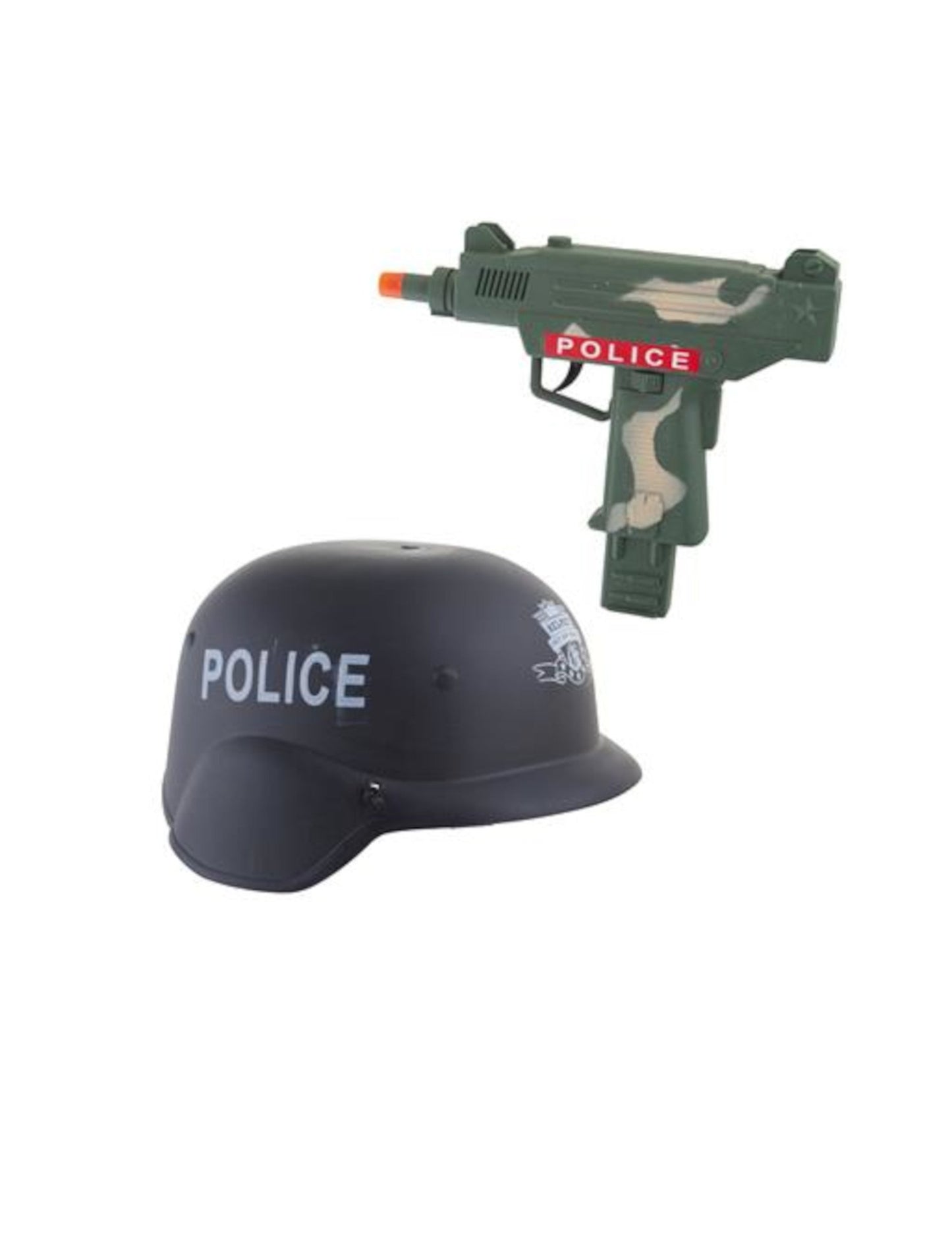 Plastová maskovací zelená helma a samopal