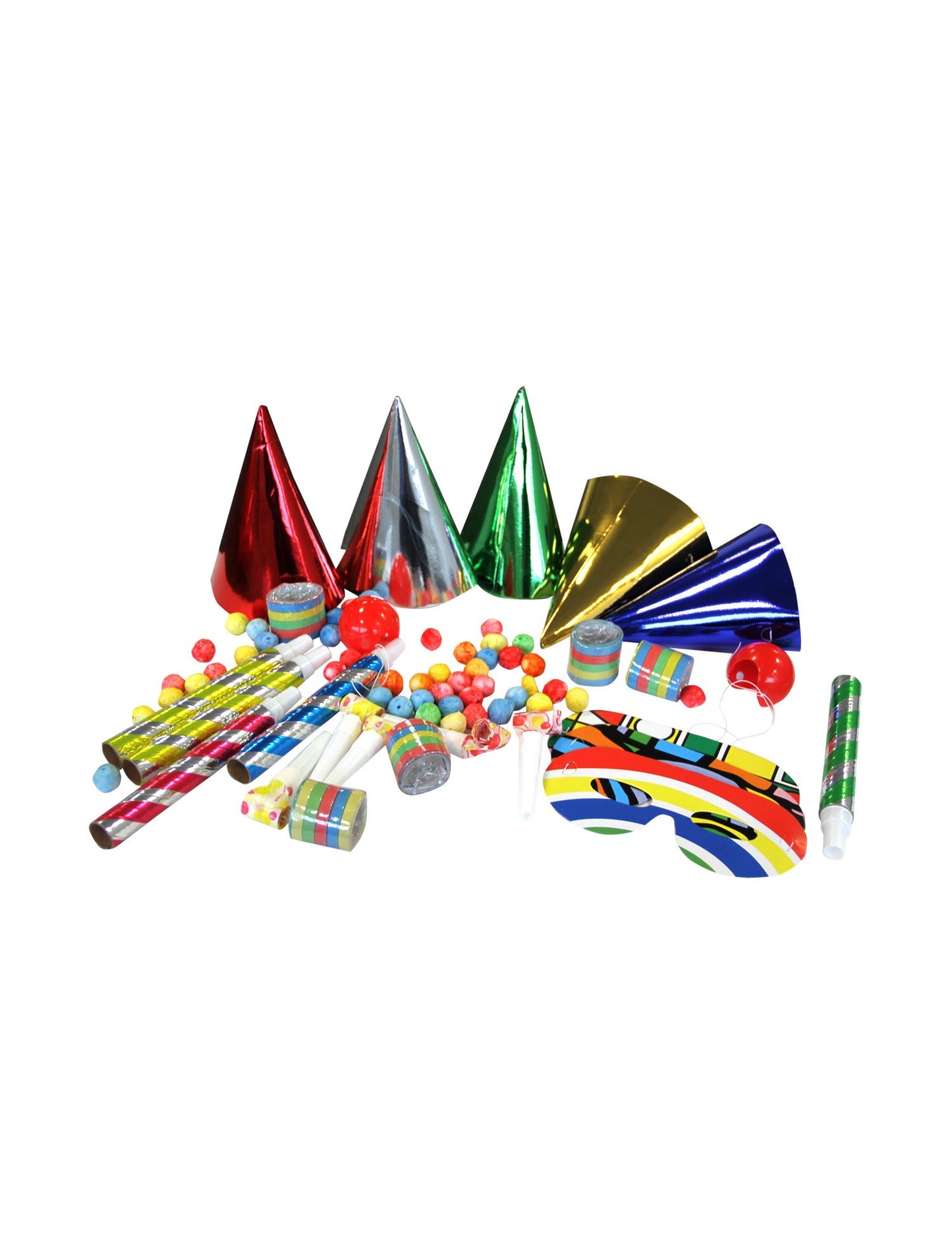 Přehled doplňků sady oslavných konfetti pro 5 osob