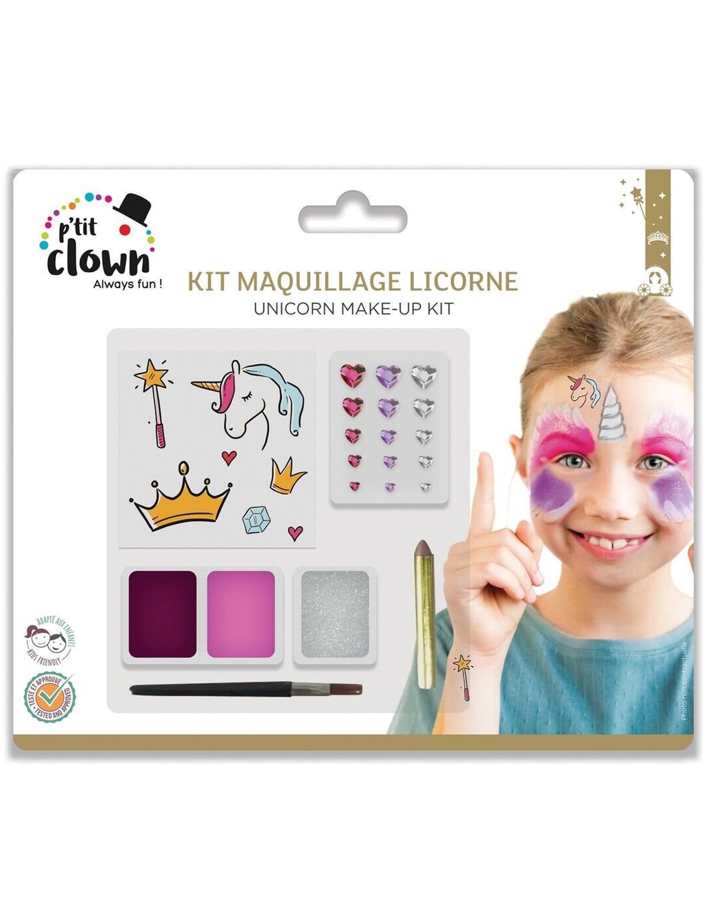 Make -up sada s dětskými jednoroženskými tetováními