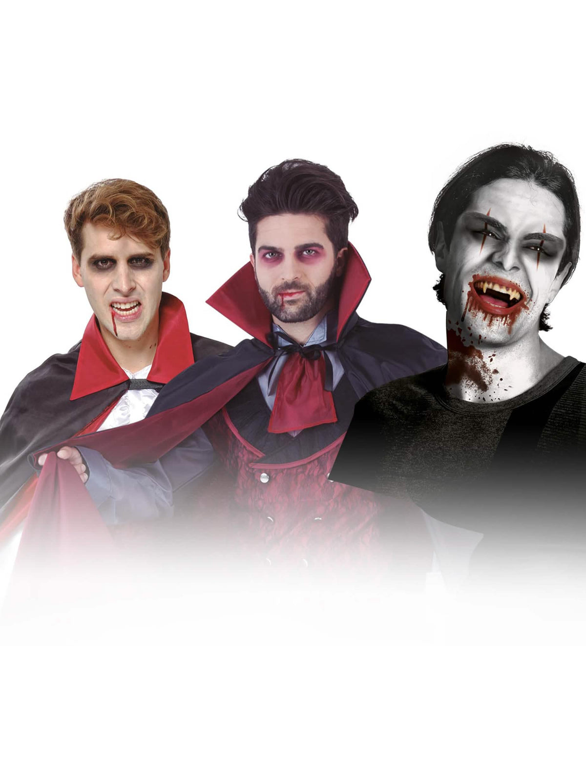 Příklady líčidel z sady líčidla a doplňky upírů