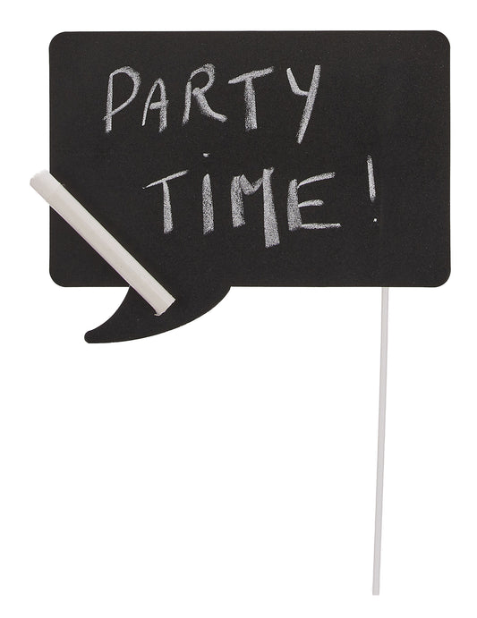 Inscription Party Time et craie sur une bulle du kit photobooth bulles personnalisables