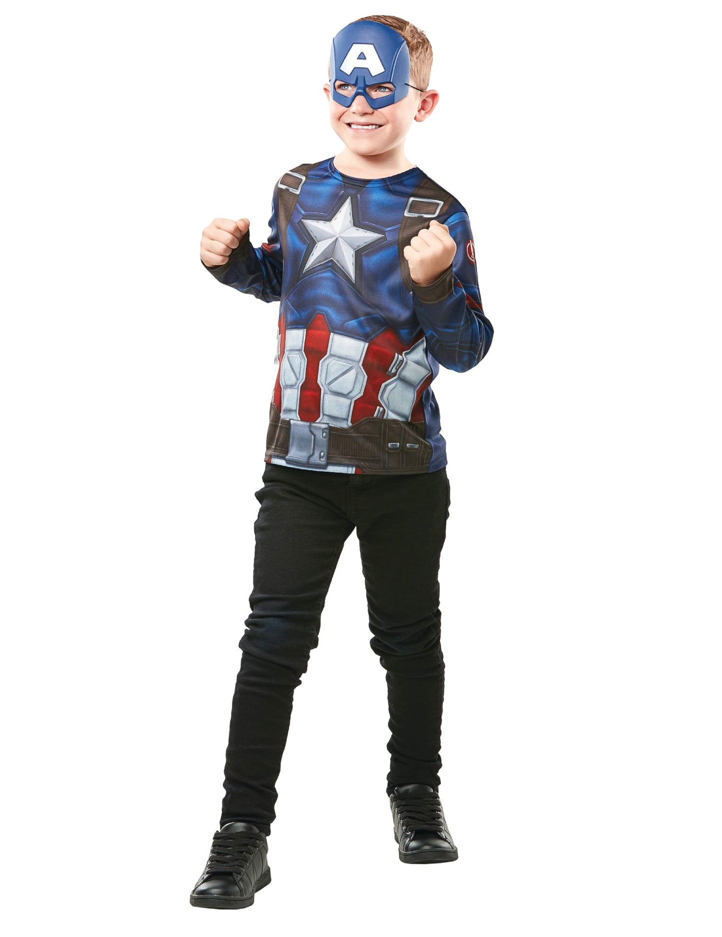 Dětská sada topu a masky Kapitána Ameriky
