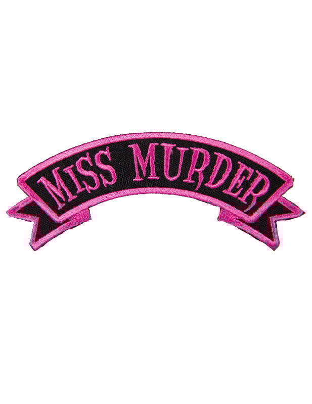Slečna Murder Pink a Black Gothic Patch