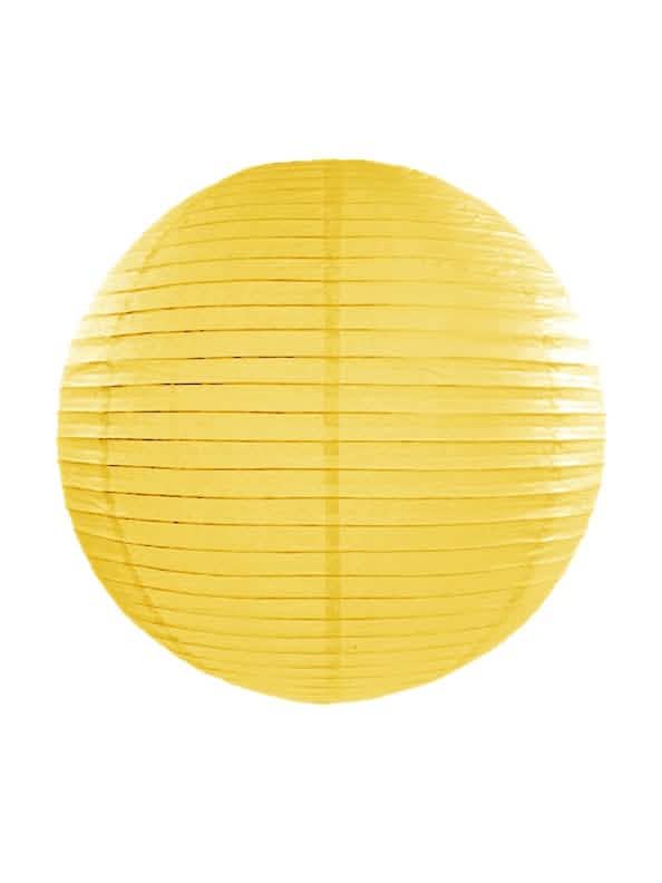 Lanterne japonaise pour décoration jaune en papier de soie