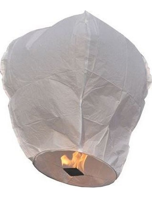 Bílý létající lampion z nehořlavého papíru 1 m