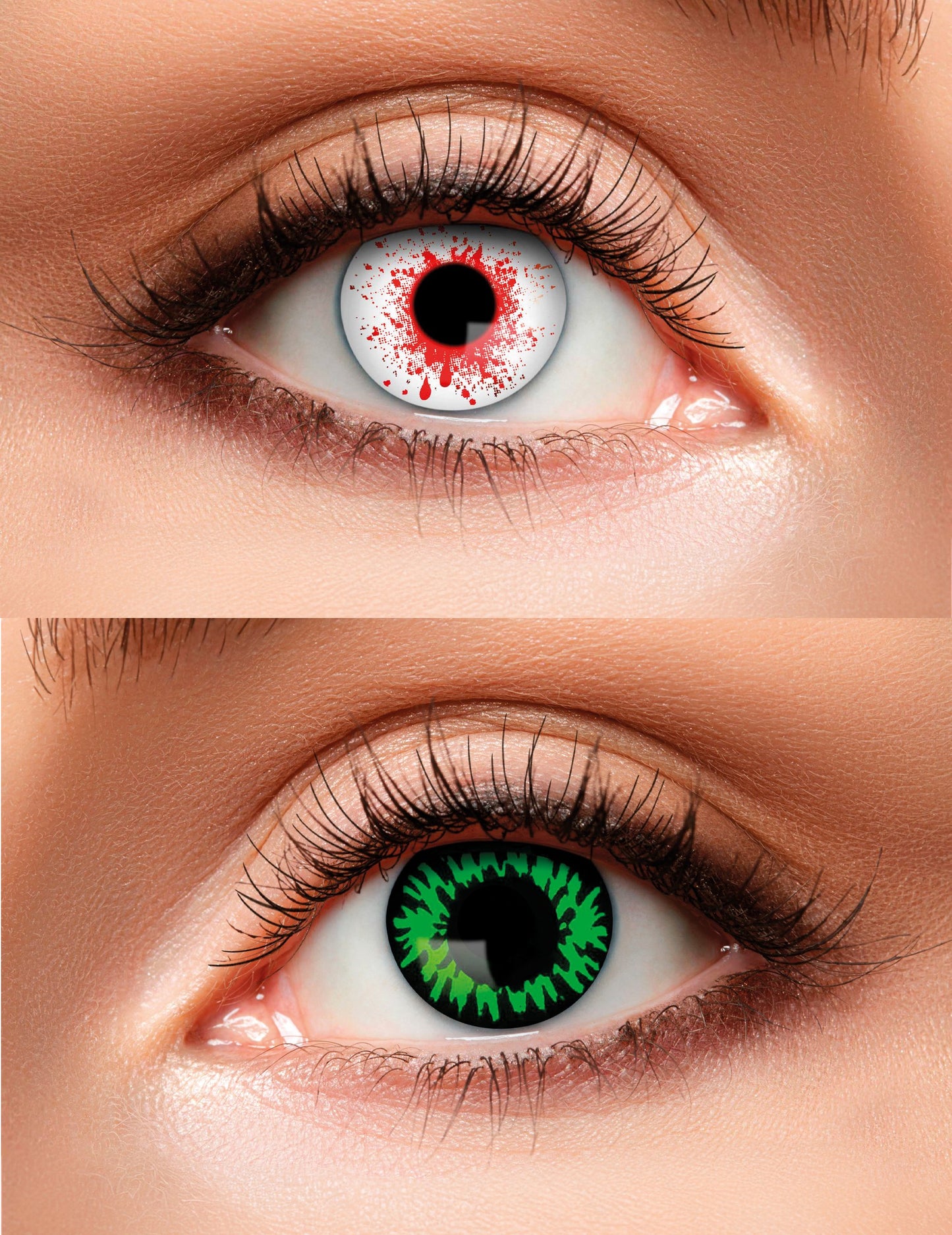Kontaktní čočky Bloody and Green Duo bez dioptrie pro dospělé