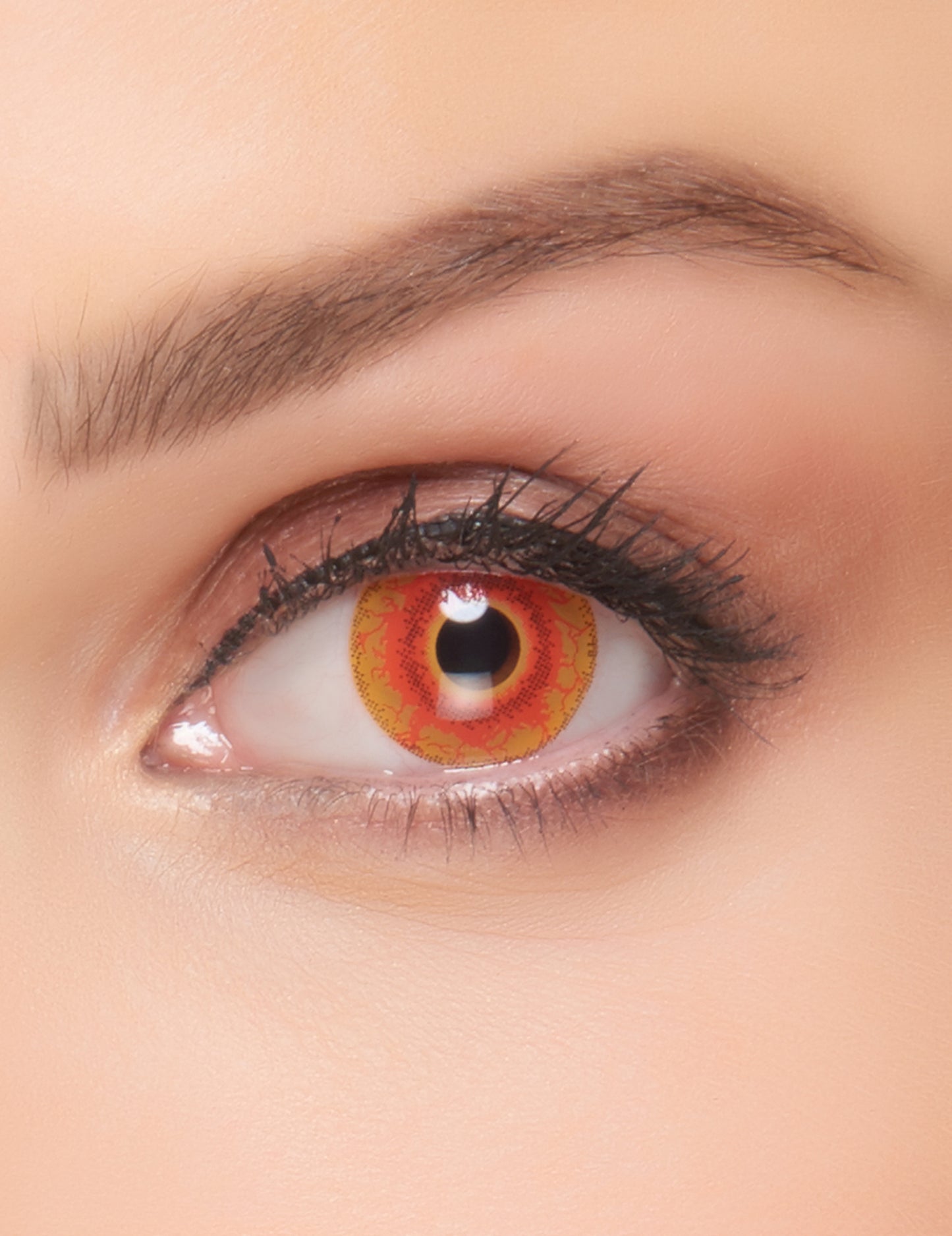 Lentilles de contact fantaisie monstre infecté pour adulte rouges et jaunes