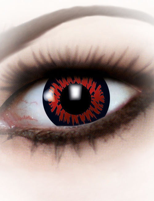 Kontaktní čočky Red Werewolf Fancy bez dioptrie, 1 rok, pro dospělé