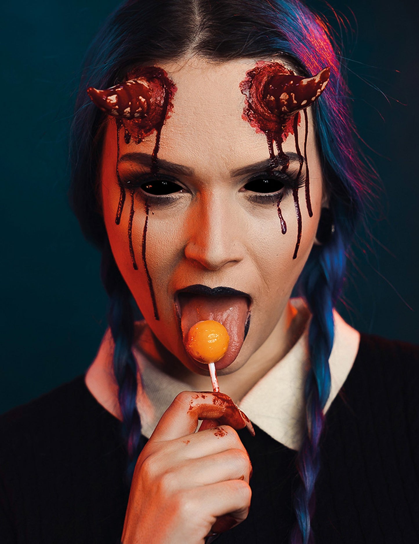 Kontaktní čočky bez korekce, efektní monokl na bělmě, 6 měsíců, dospělí