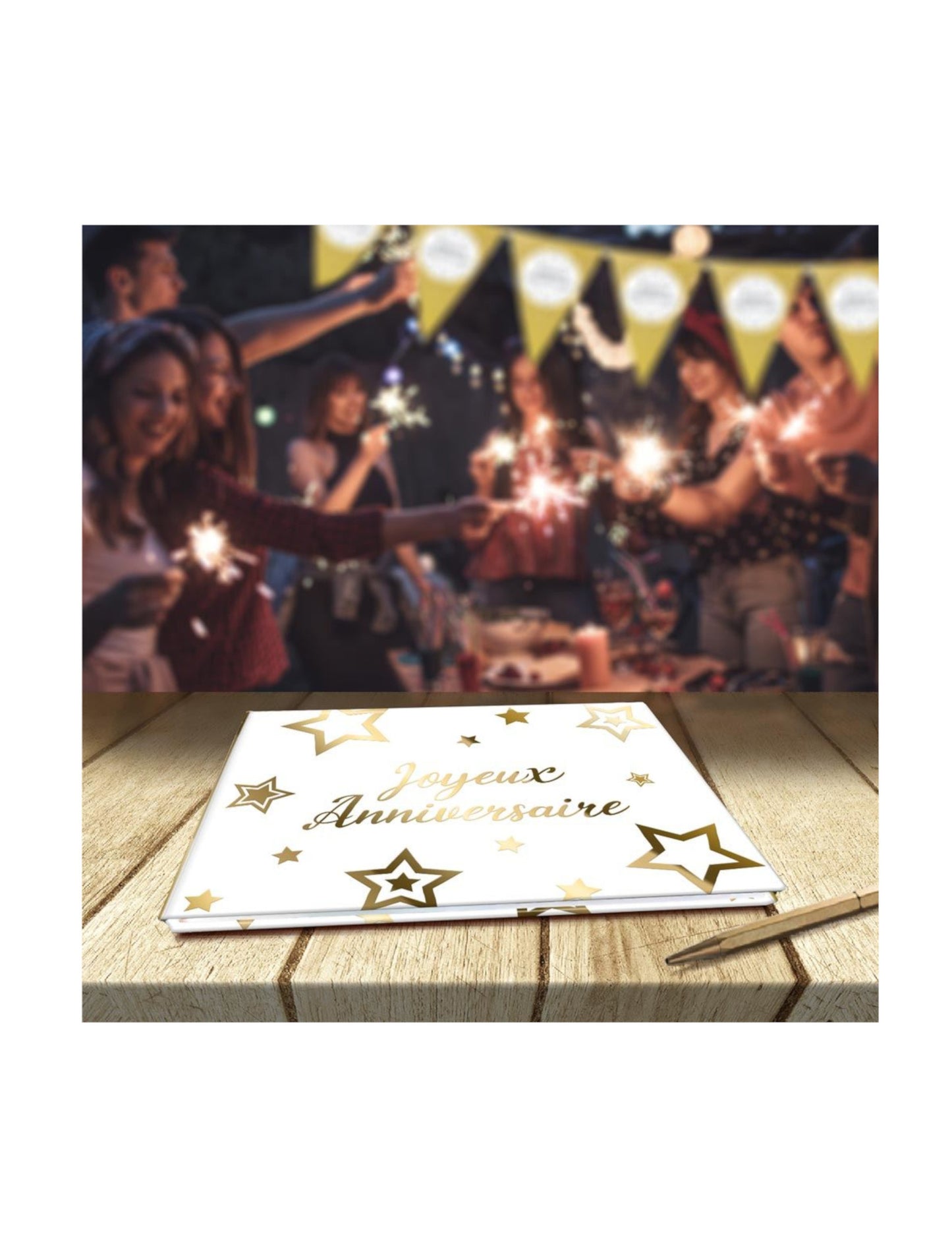 Zlatobílá kniha hostů k narozeninám