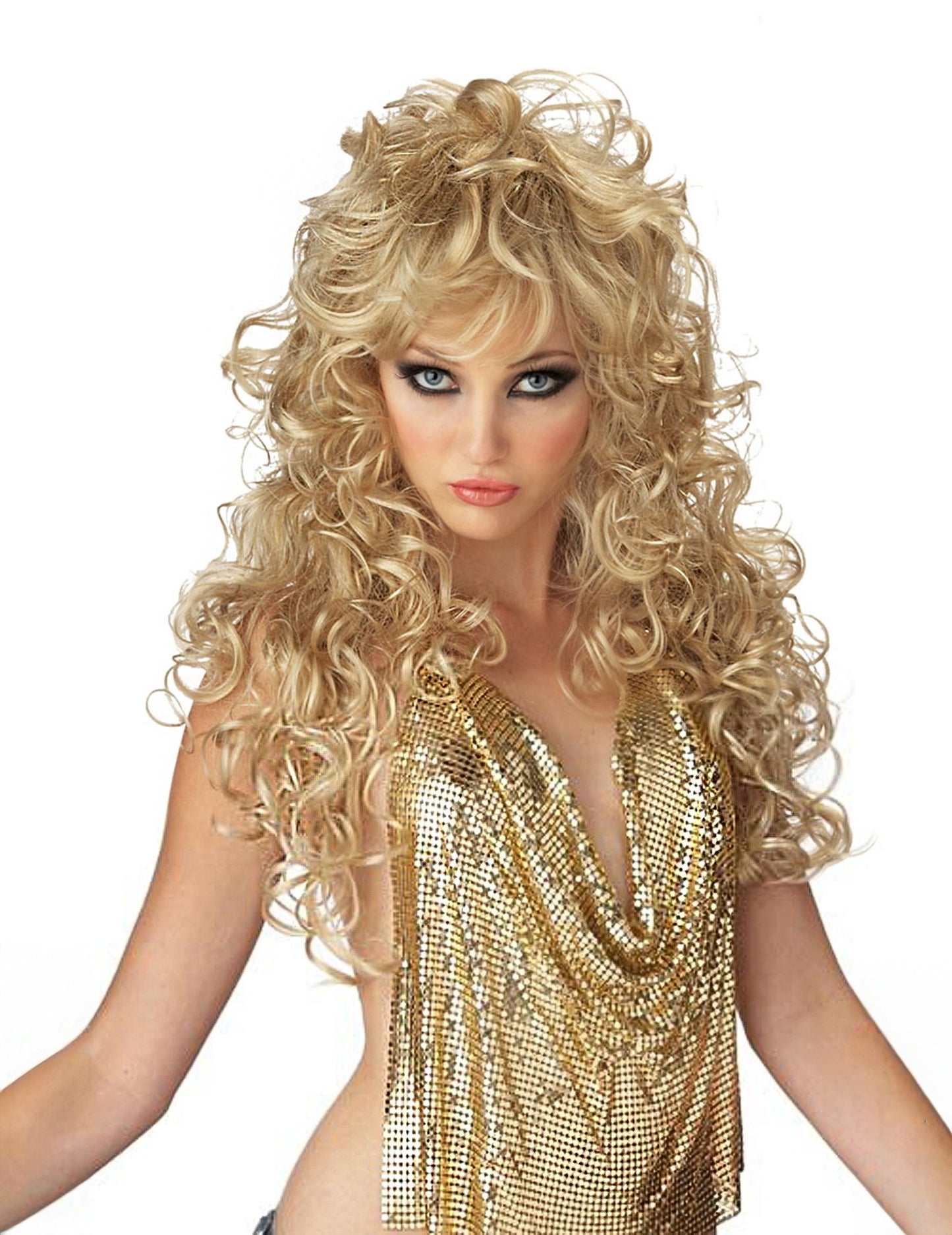 Dlouhá blond paruka pro ženy z 80. let