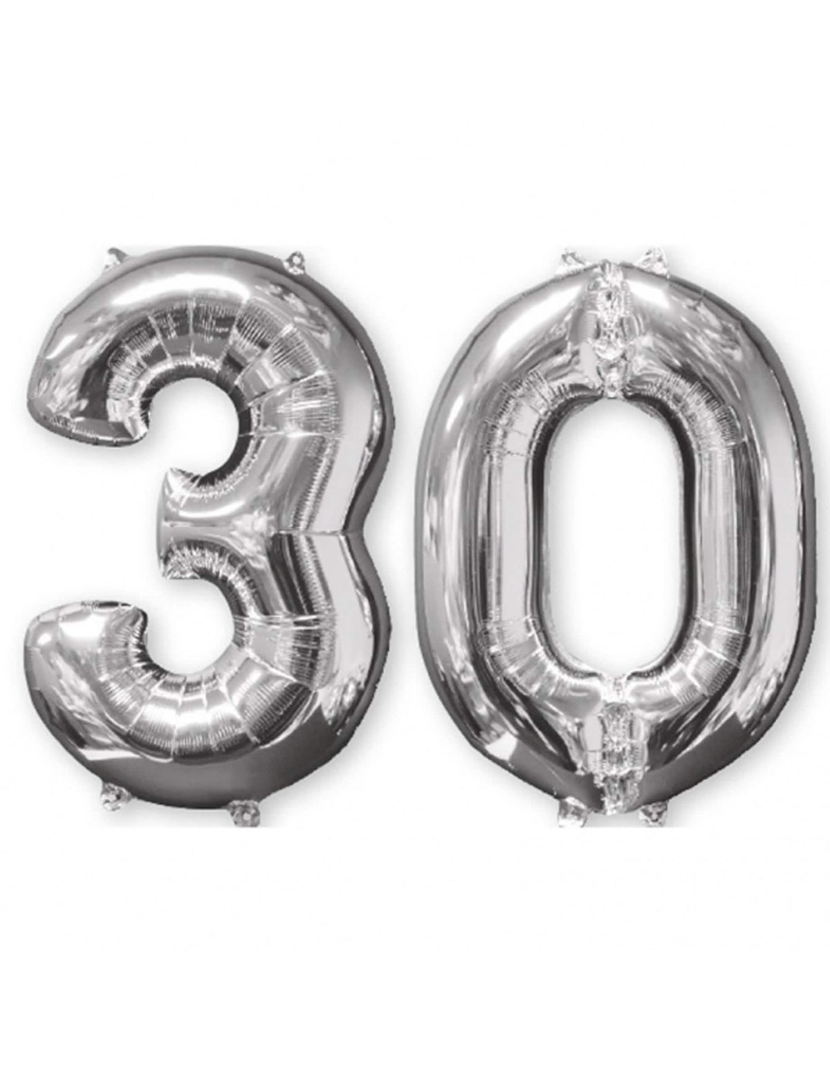 Sada 2 hliníkových balónků číslo 30 stříbrná