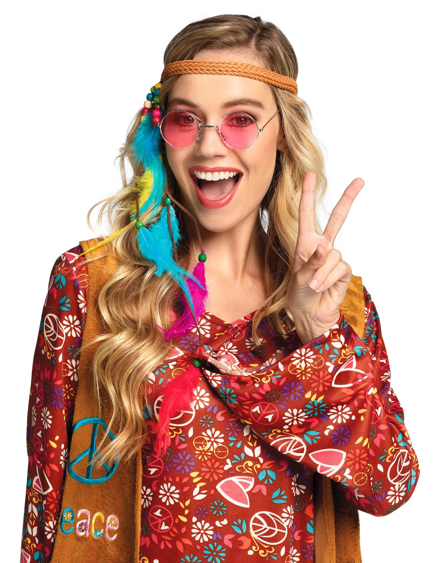 Sada 3 kulatých hippie brýlí pro dospělé